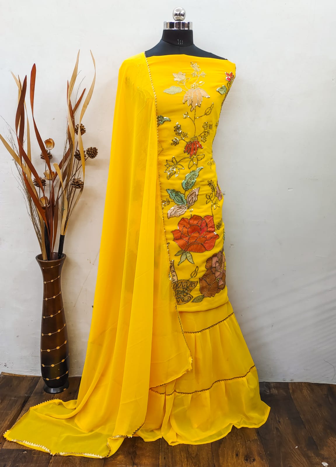 Sharara 2 New Stylish Festive Wear Georgette Heavy Dress Material Collection
