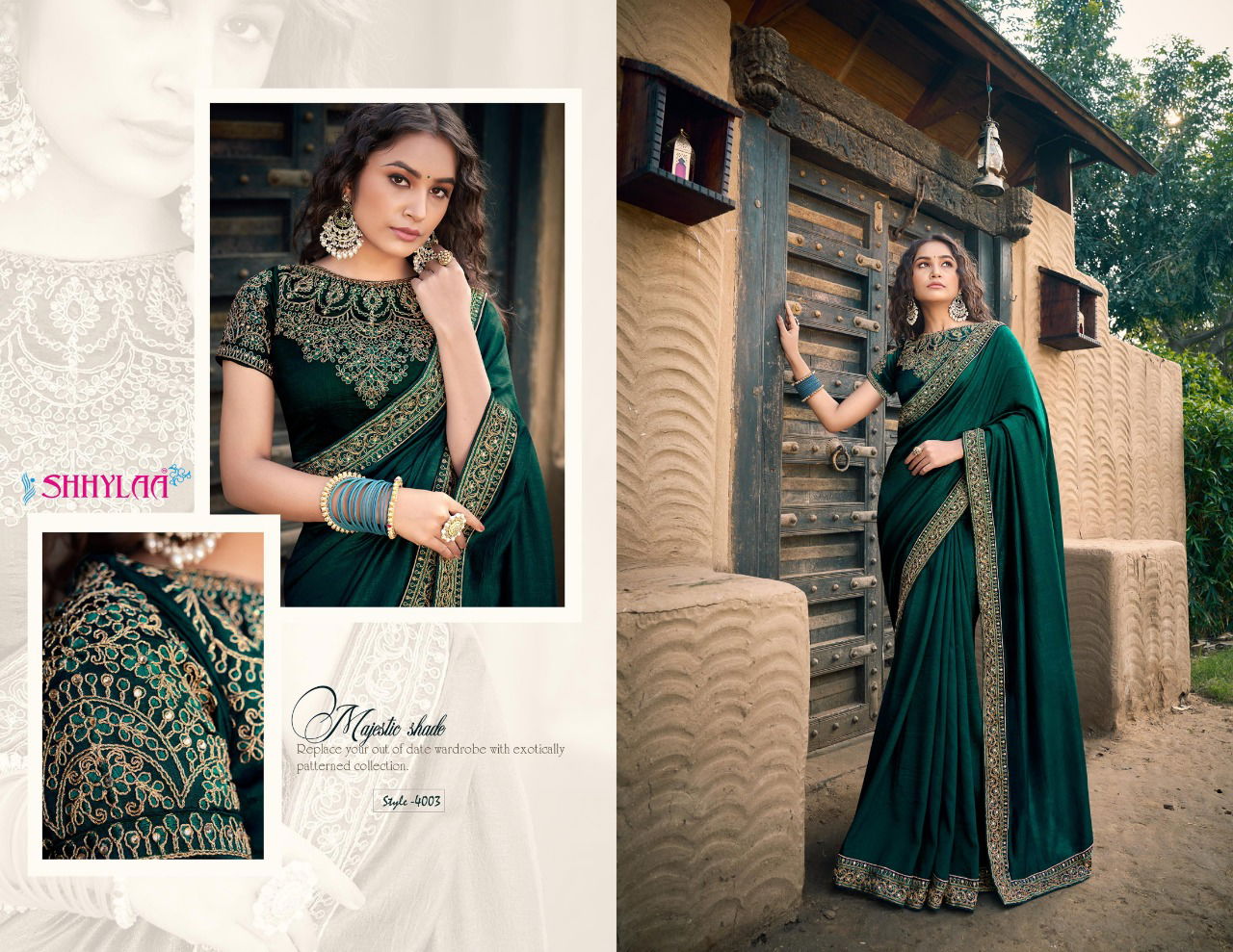 Shhylaa The Devi Collection Vol-3 Heavy Embroidery Lace And Heavy Blouse Latest Fancy Party Wear Pure Silk Saree Collection 