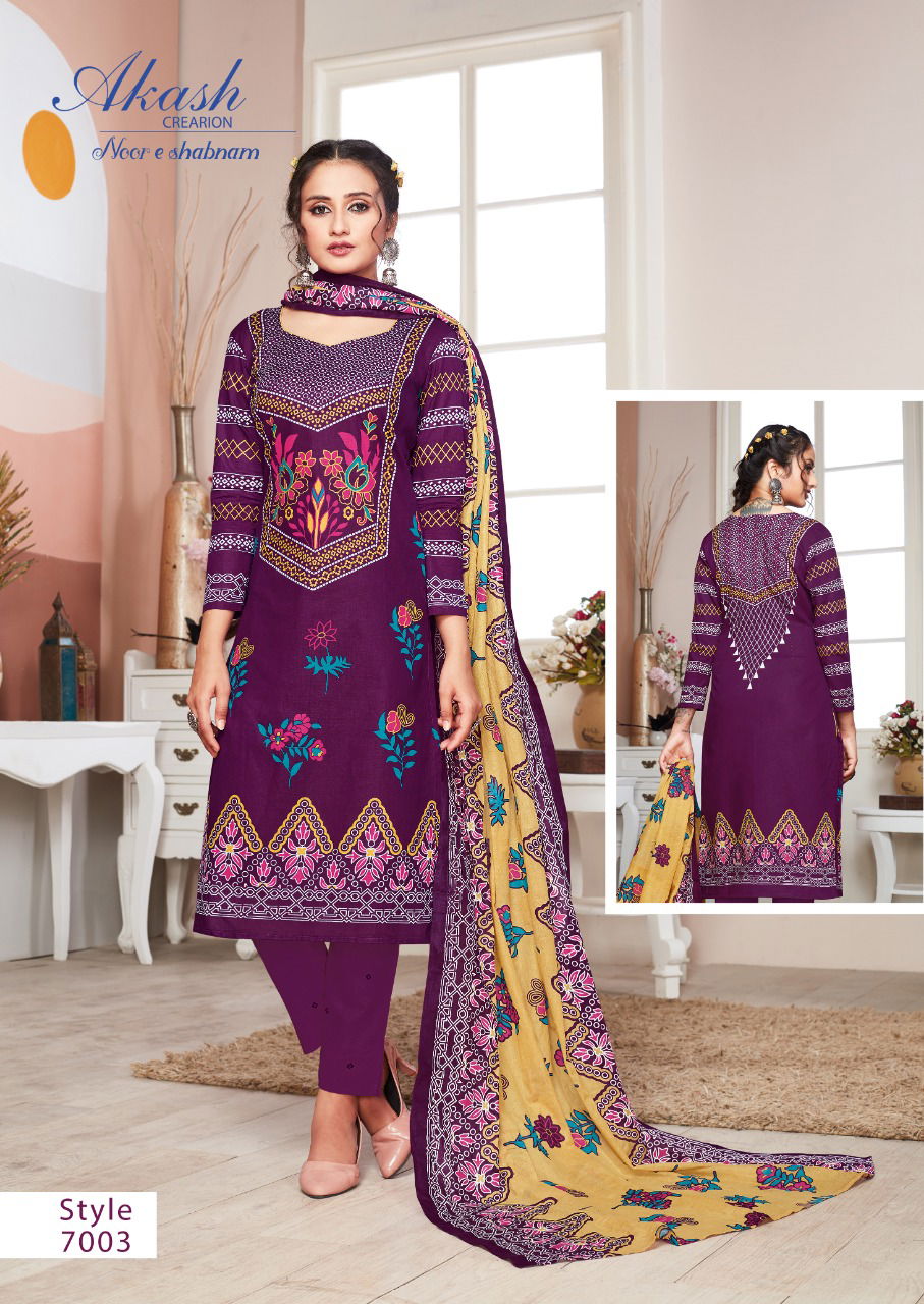 Akash Noor E Shabhnam 7 Cotton Printed Regular Wear Dress Material Collection
