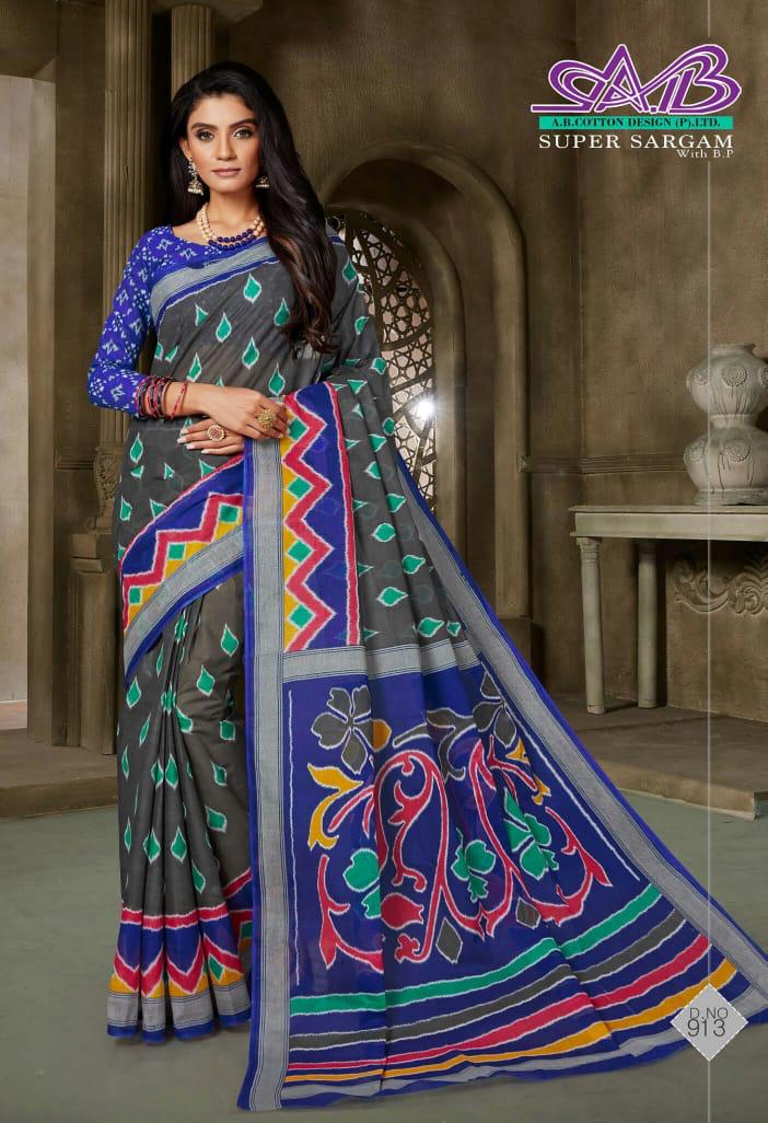 A.B Super Sargam Latest Regular Wear Cotton weaving Designer Printed Sarees Collection