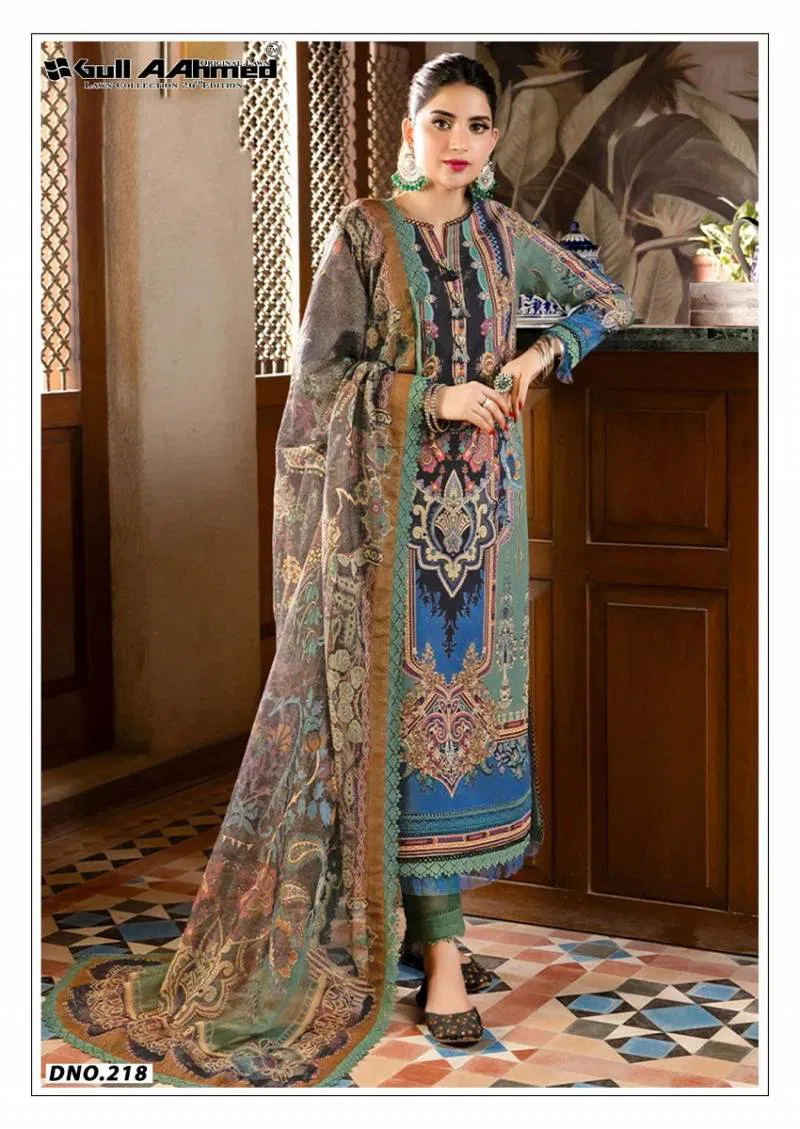 Gull A Ahmed Lawn Vol 26 Cotton Printed Kurti Bottom With Dupatta Online Wholesale