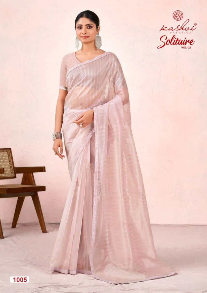 Solitaire Vol 2 By Kashvi Organza Silk With Cut Work Saree Wholesale Price In Surat