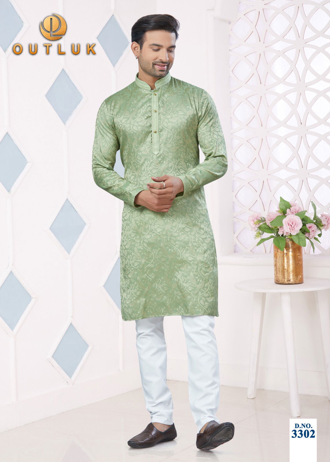 Outluk Wedding Collection Vol 33 Jaquard Mens Wholesale Kurta Pajama Manufacturers