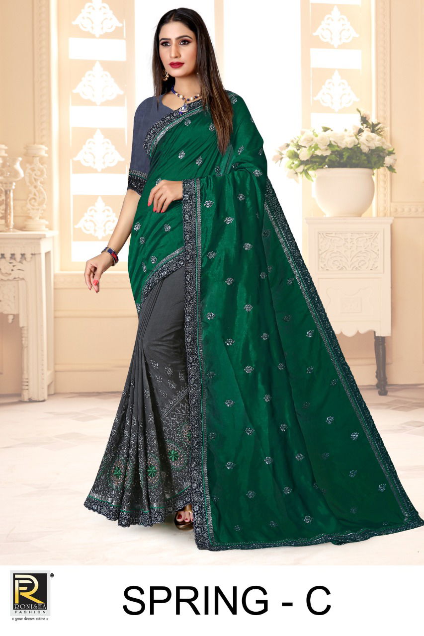 Ronisha Spring Art Silk Fancy Festive Wear Designer Saree Collection