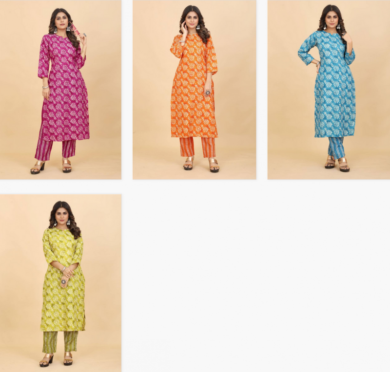 Tanyaa P 131 Cotton Casual Wear Kurti With Bottom Best Wholesale Shop In Surat