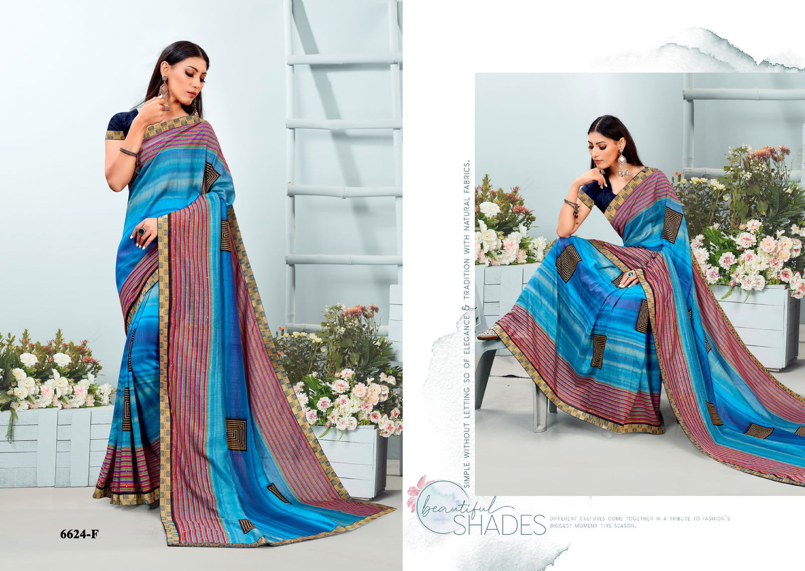 Choices Latest Fancy Casual Regular Wear Vichitra Silk Printed Sarees Collection

