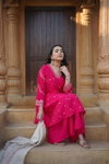 Naisha K 598 Roman Silk With Work Kurti With Plazzo Dupatta Exporters In India