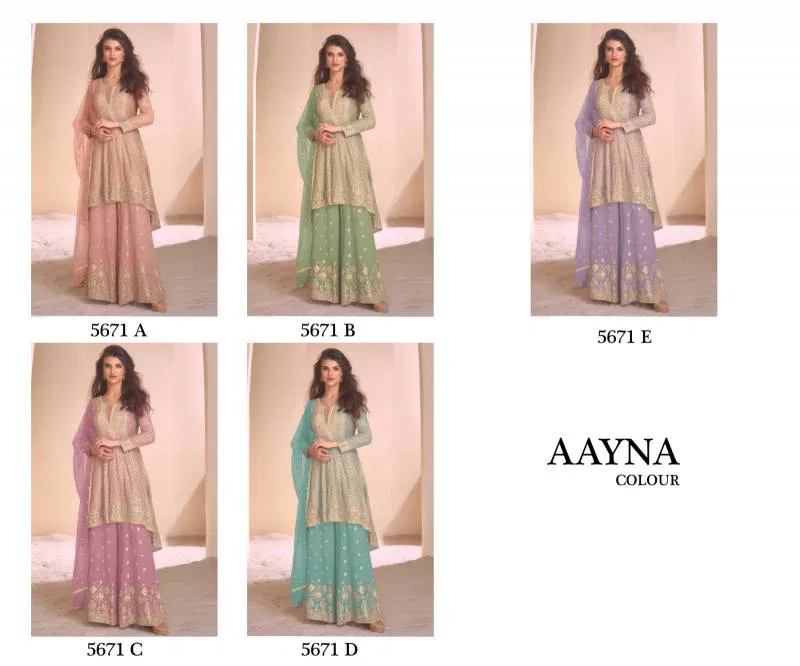 Aayana Hit 7671 A To D Georgette Embroidered Salwar Suits Wholesale In India