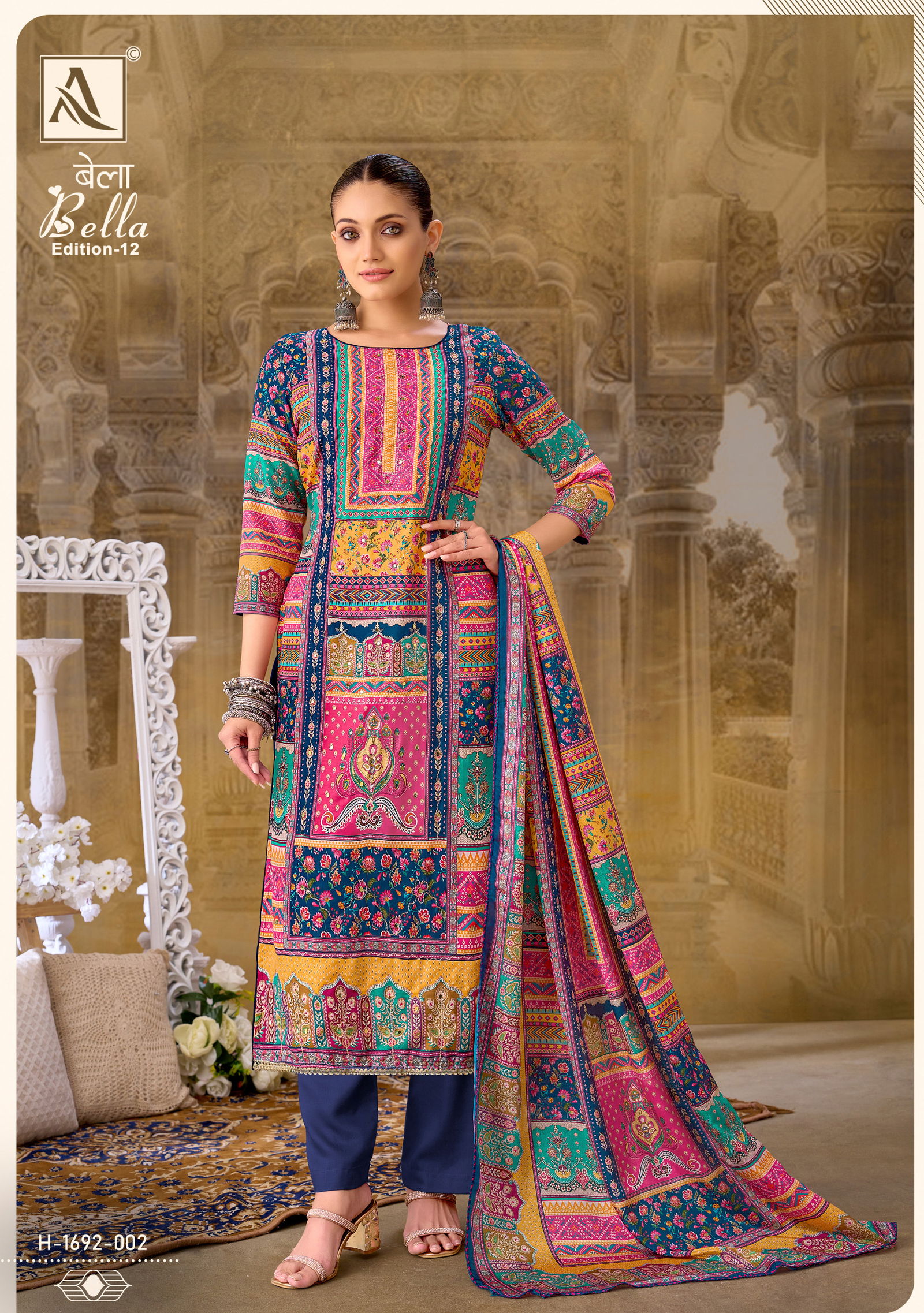 Bella 12 By Alok Suit Muslin Printed Dress Material Suppliers In Mumbai