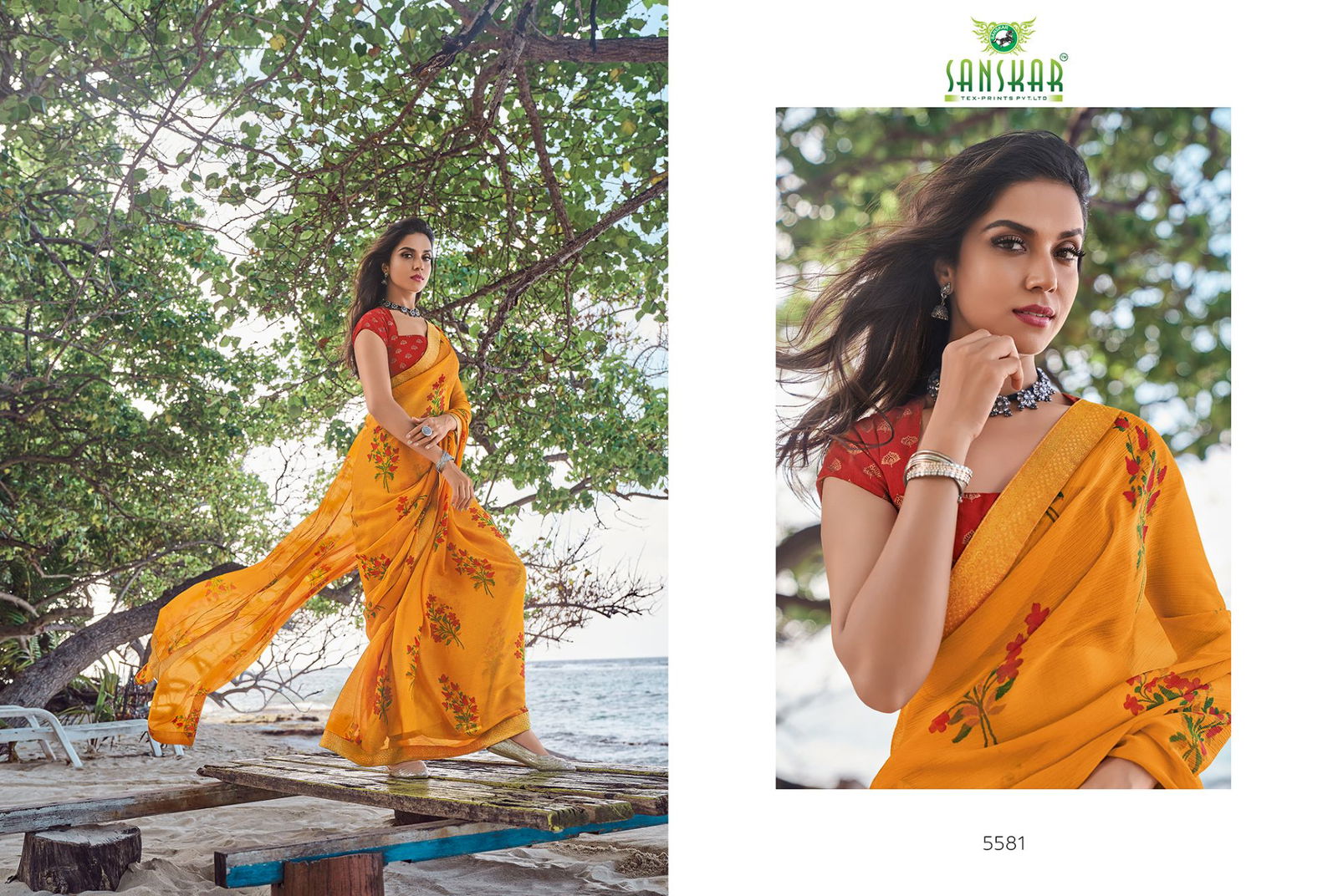 Sanskar Jharonka Latest Fancy Printed Daily Wear Saree Georgette Saree Collection 