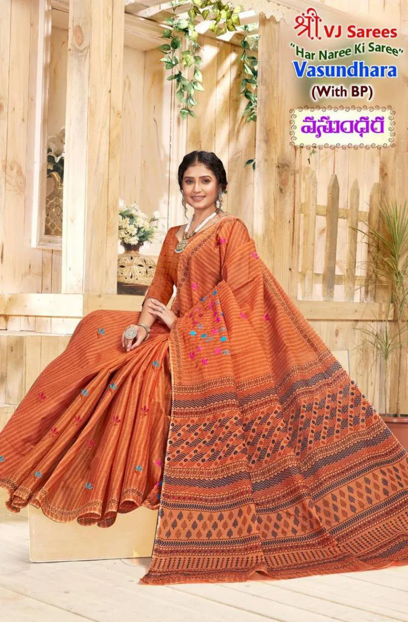 Vasundhara Vol 01 By Vj Festive Wear Fancy Cotton Saree Wholesale Market In Surat
