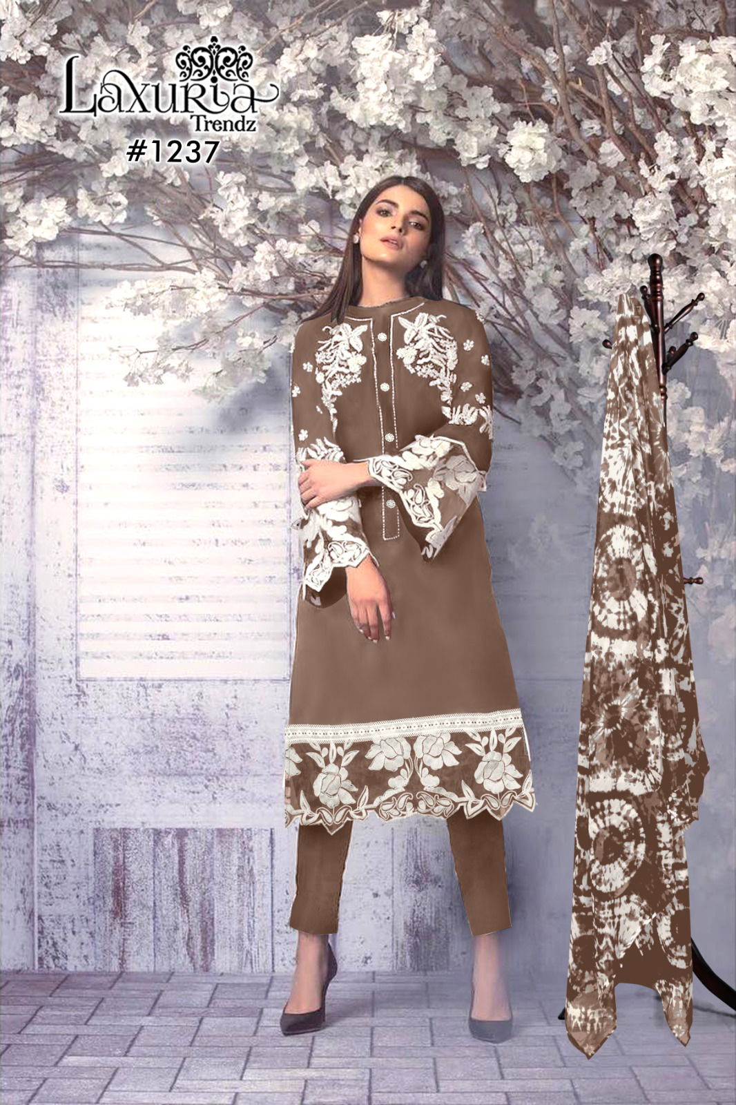 Dn 1237 Laxuria Trendz Faux Georgette Kurti With Bottom Dupatta Catalog