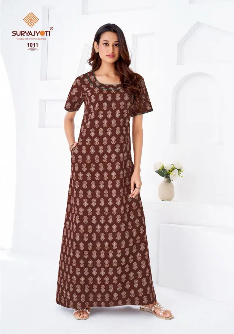 Pearl Vol 1 By Suryajyoti Cotton Printed Nighty Gown Wholesale Market In Surat