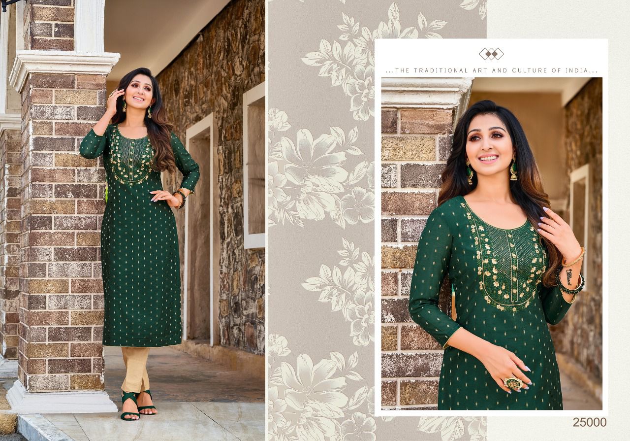 Kapil Trendz Artio Amory 3 New Fancy Wear Silk Embroidery Kurti Collection