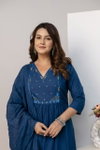 Naisha K 335 Cotton Embroidered Work Kurti With Pant Dupatta Suppliers In India