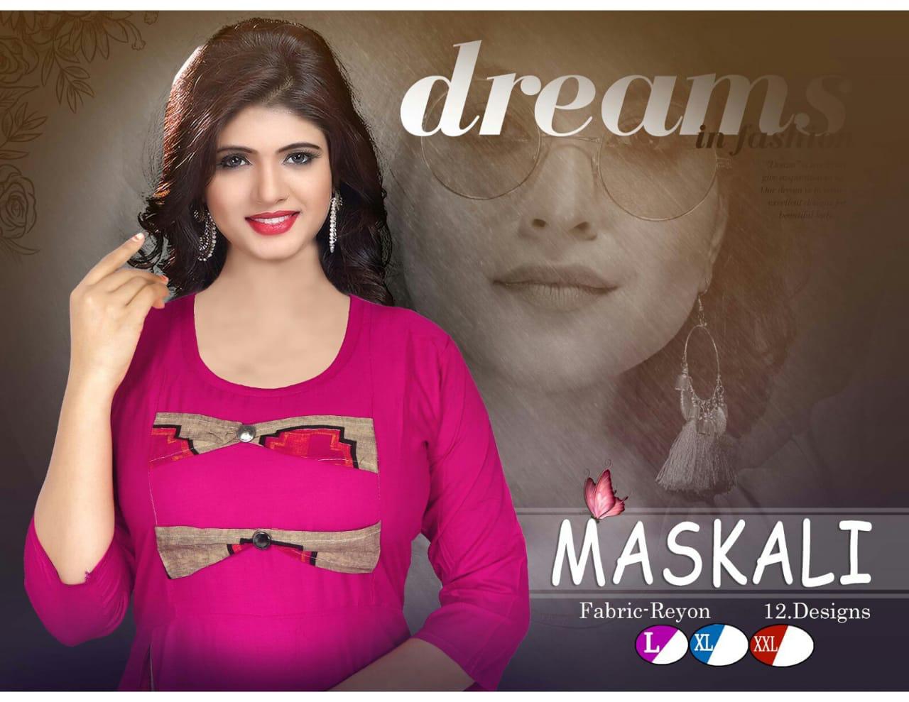 trendy maskali latest designer pure soft rayon regular casual wear kurtis collection