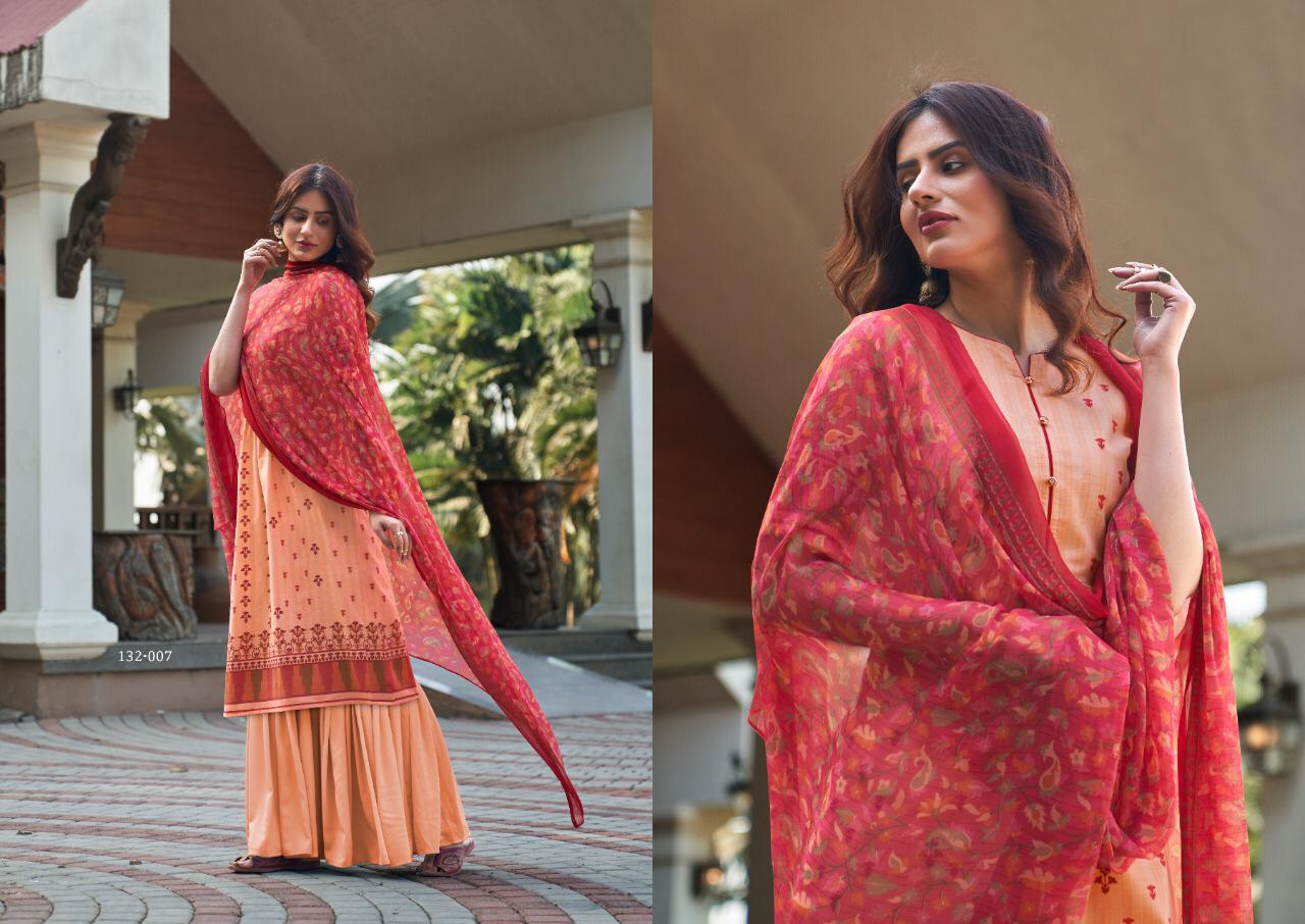 Jiyana Fancy Printed Designer Pure Lawan Fancy Print With Chiffon Kani Print Dupatta Dress Material Collection
