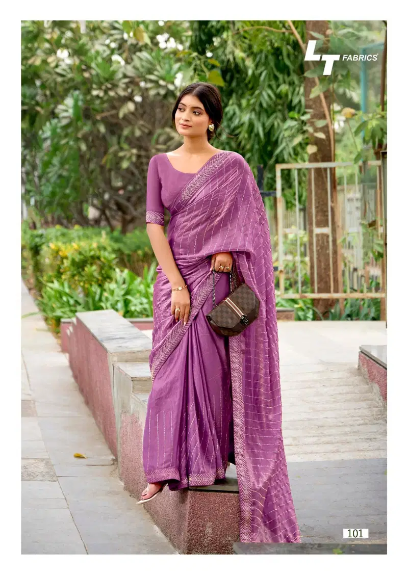 Primark Vol 1 By LT Nc Malai Silk With Swarovksi Work Party Wear Sarees Orders In India