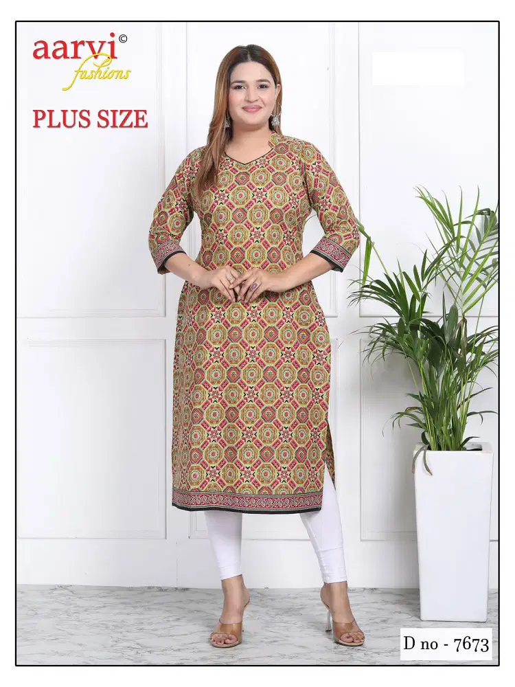 Plus Size Vol 3 By Aarvi Straight Plus Size Kurtis Wholesale Market In Surat With Price