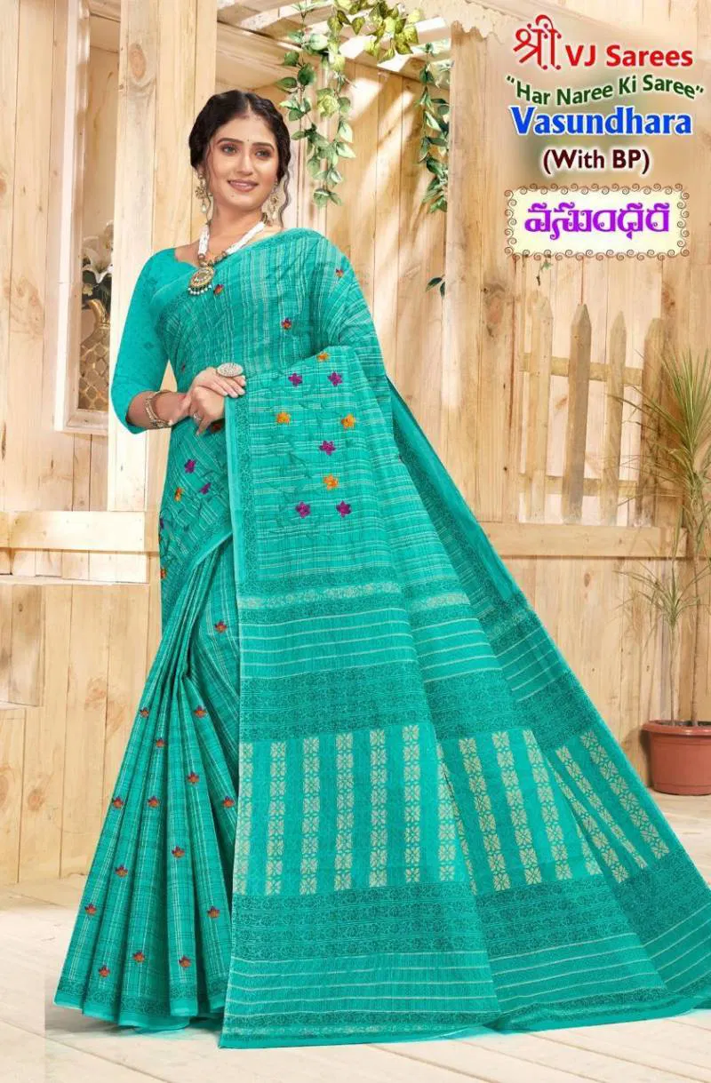 Vasundhara Vol 01 By Vj Festive Wear Fancy Cotton Saree Wholesale Market In Surat