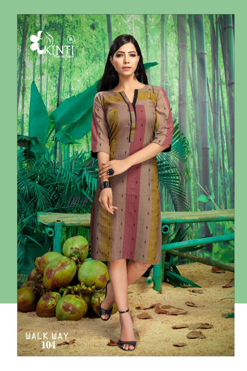 Kinti Walkway Handloom Ethnic Wear South Cotton Straight Designer Kurtis Collection

