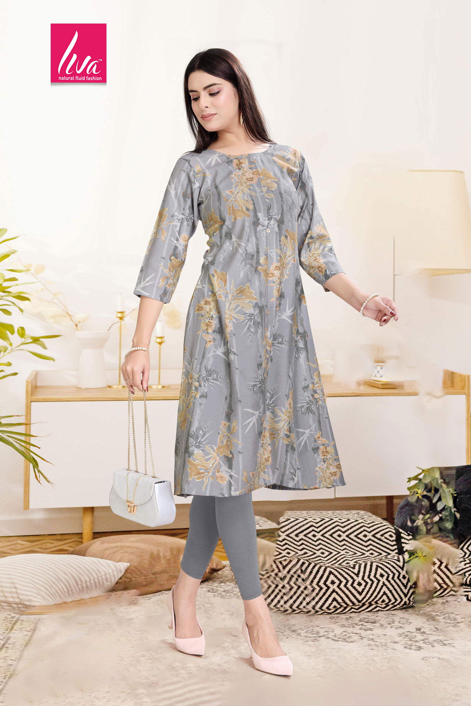 Princess Stylish Chanderi Foil Printed Kurti Wholesale Price In Surat