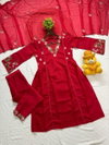 KF 306 Kalaai PV Chanderi Embroidery Kurti With Bottom Dupatta
