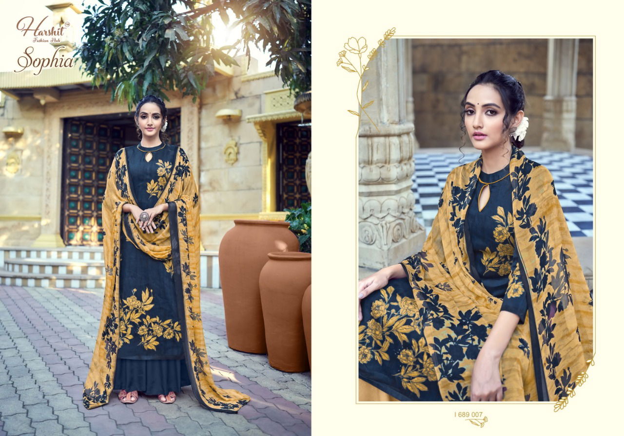 Harshit Sophia Latest Fancy Designer Heavy Casual Wear Pure Cambric Cotton Digital Style Print with Swarovski Diamond Work Dress Material
