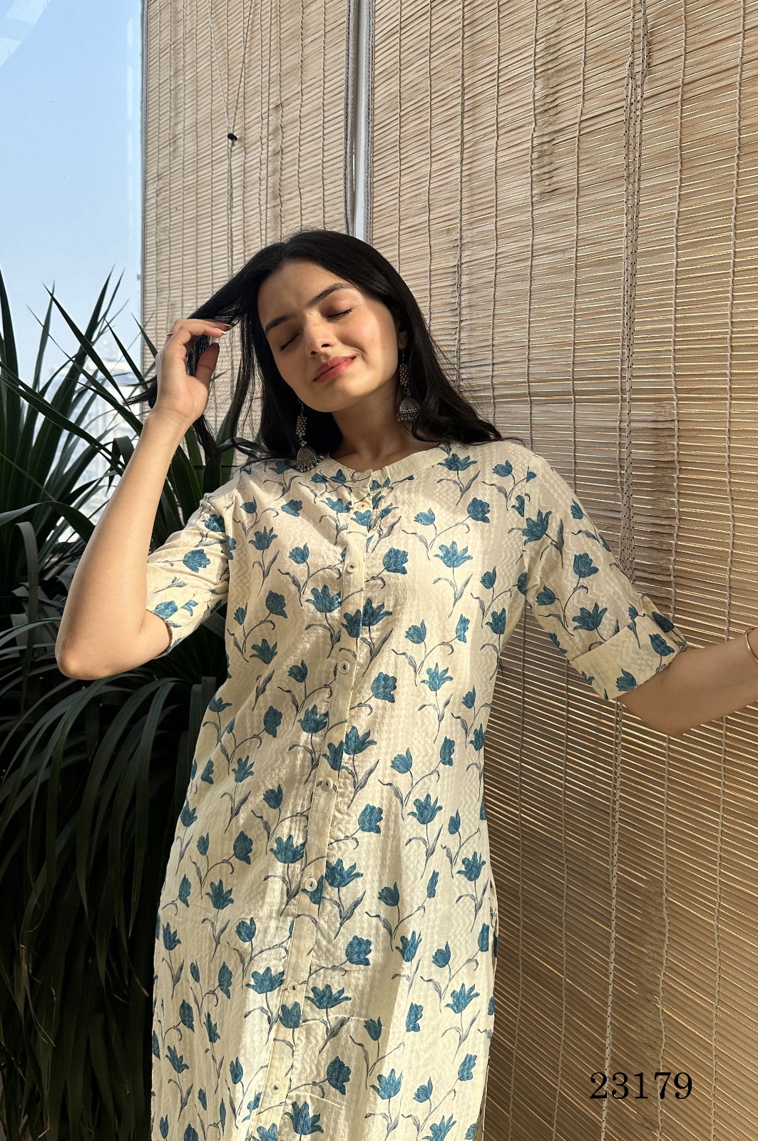 Indira 23179 Cambric Cotton Kurti With Bottom Catalog
