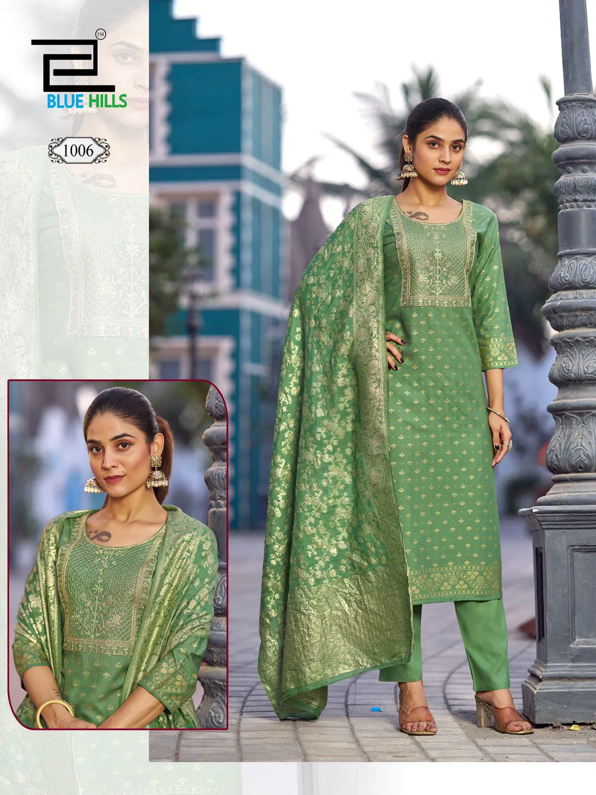 Madhuri By Blue Hills Rayon Embroidery Kurti With Bottom Dupatta Orders In India