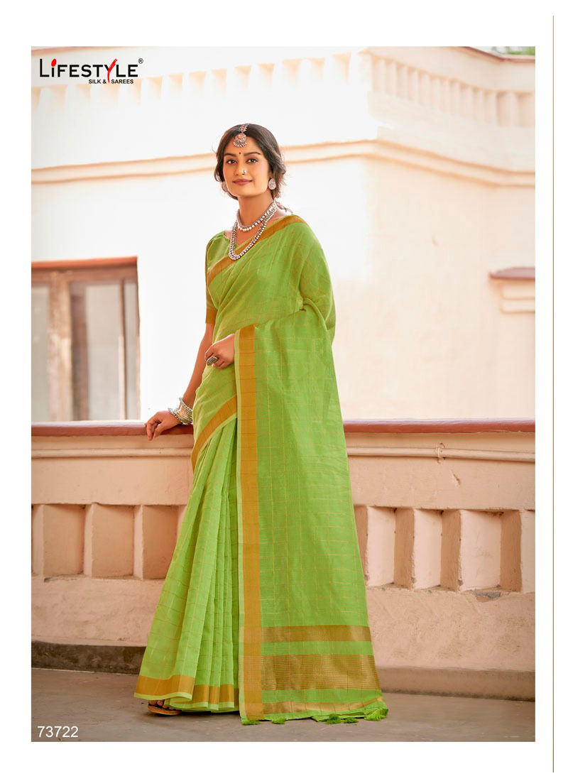 LIFESTYLE RAJSHREE Latest Fancy Designer casual Wear Cotton Jari Saree Collection
