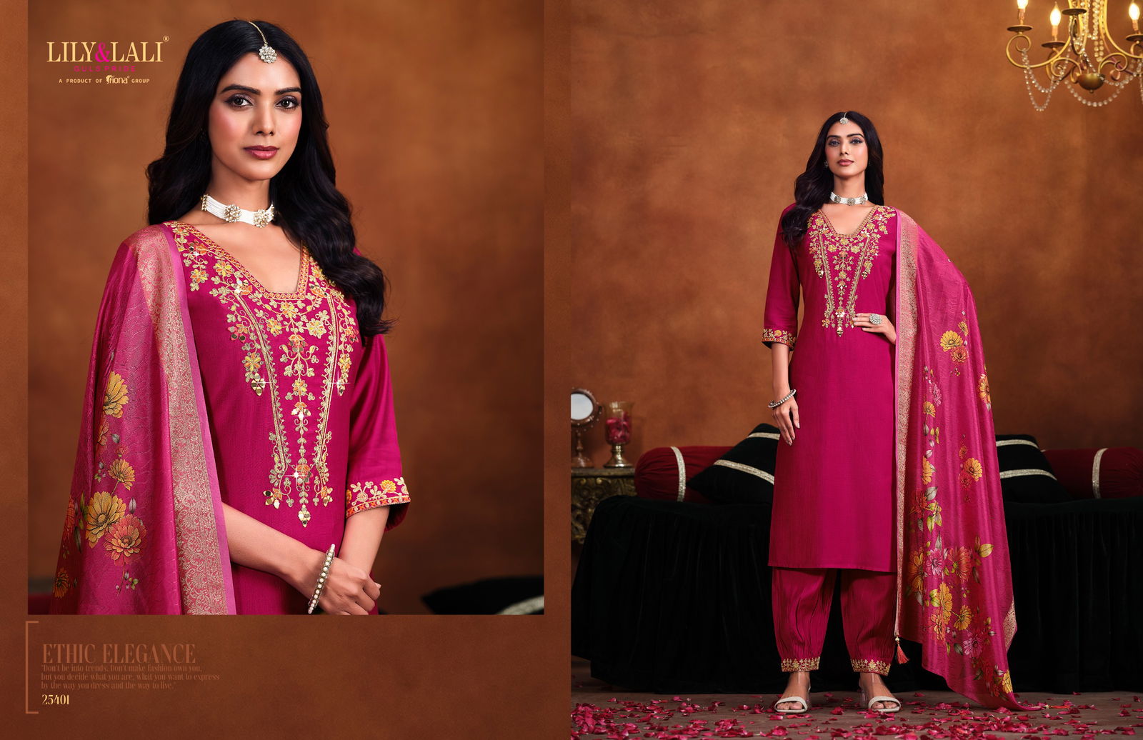 Mirror By Lily And Lali Viscose Kurti With Bottom Dupatta Suppliers In India