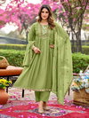 Naisha K 715 Mul Chanderi Manual Online Kurti With Bottom Dupatta Wholesale