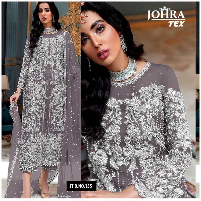 Johra Tex 155 Butterfly Net Embroidered Pakistani Salwar Kameez Wholesale Suppliers In Mumbai