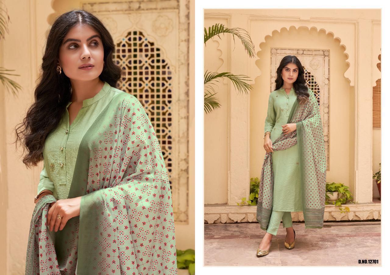 Kalaroop Harrier Exclusive Festive Wear Pure Viscose With Khatli Work Ready Made Collection
