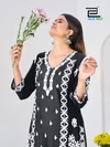 Messi By Blue Hills Rayon Thread Work Kurti With Bottom Size Combo
