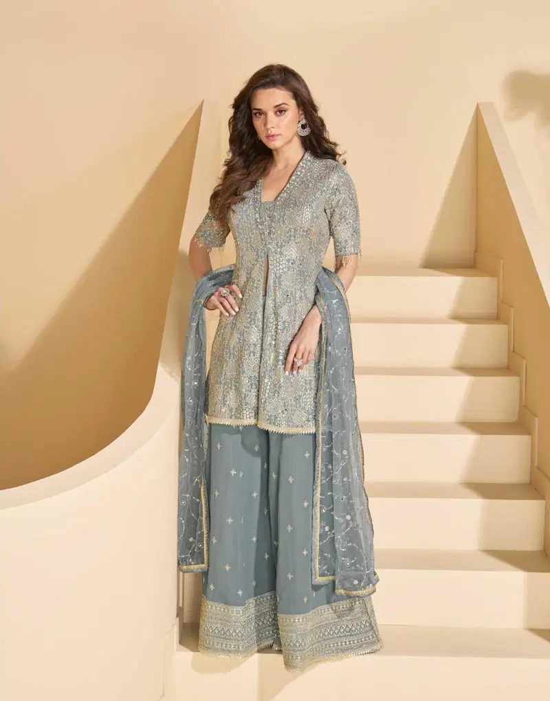Anokhi by Sayuri Real Georgette Embroidery Readymade Suits Exporters In India
