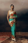 Sf Flora J Japan Satin With Floral Printed Party Wear Saree Exporters In India