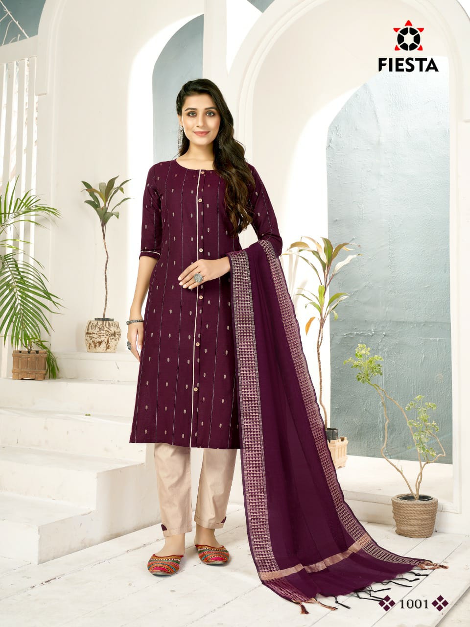 Fiesta naveli 3 Festive Wear Viscose Jacquard Butta Designer Latest Ready Made Collection

