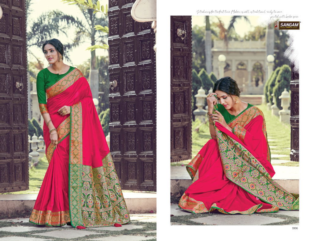 Sangam Sea Latest Fancy Designer Heavy Festive Wear Pure Silk Saree Collection
