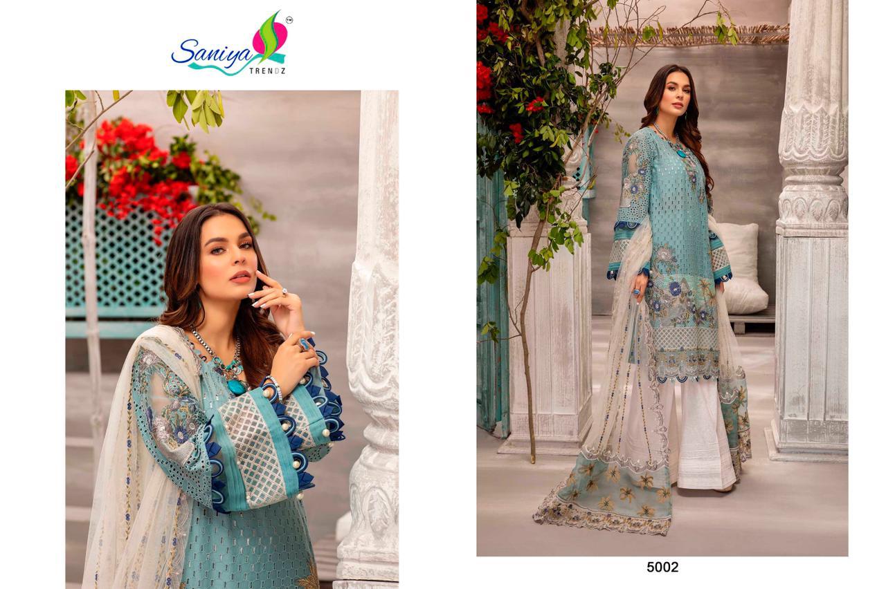 Saniya Adan Libaas 2 Latest Fancy Designer Festive Wear Luxury Cambric Cotton Chickenkari Work Embroidery Pakistani Collection