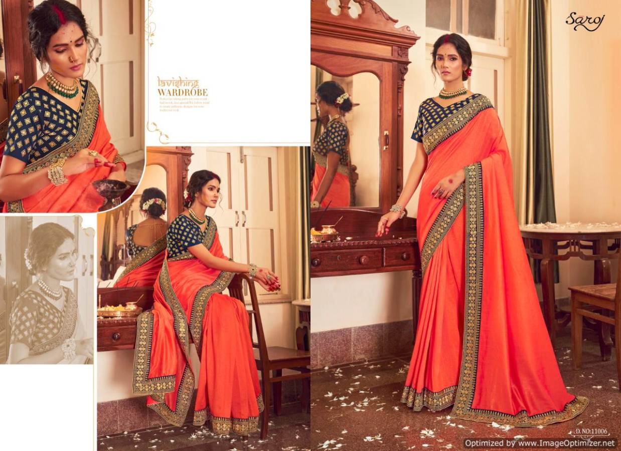 Saroj Afreen Exclusive Designer Vichitra Silk Festive Wear Saree Collection