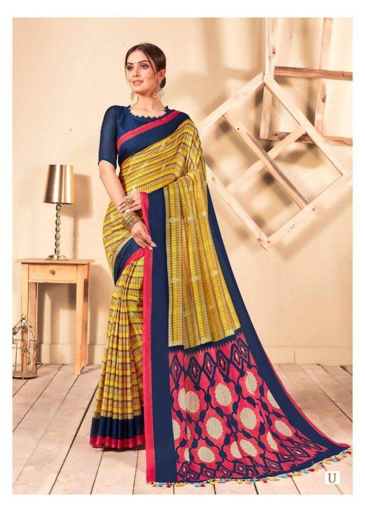 Shreyans Latest Printed Casual Wear Printed Jute Silk Saree Collection 