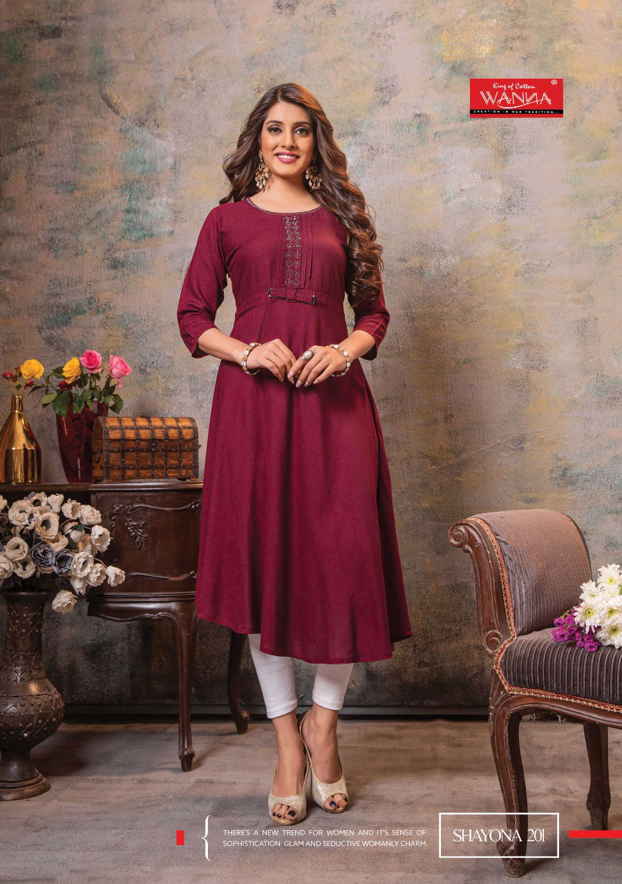 Wanna Shayona 2 Ethnic Wear Rayon Designer Kurti Collection
