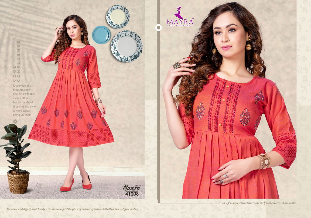 Mayra Maaza 3 Latest Designer Ethnic Wear Rayon Anarkali Kurti Collection