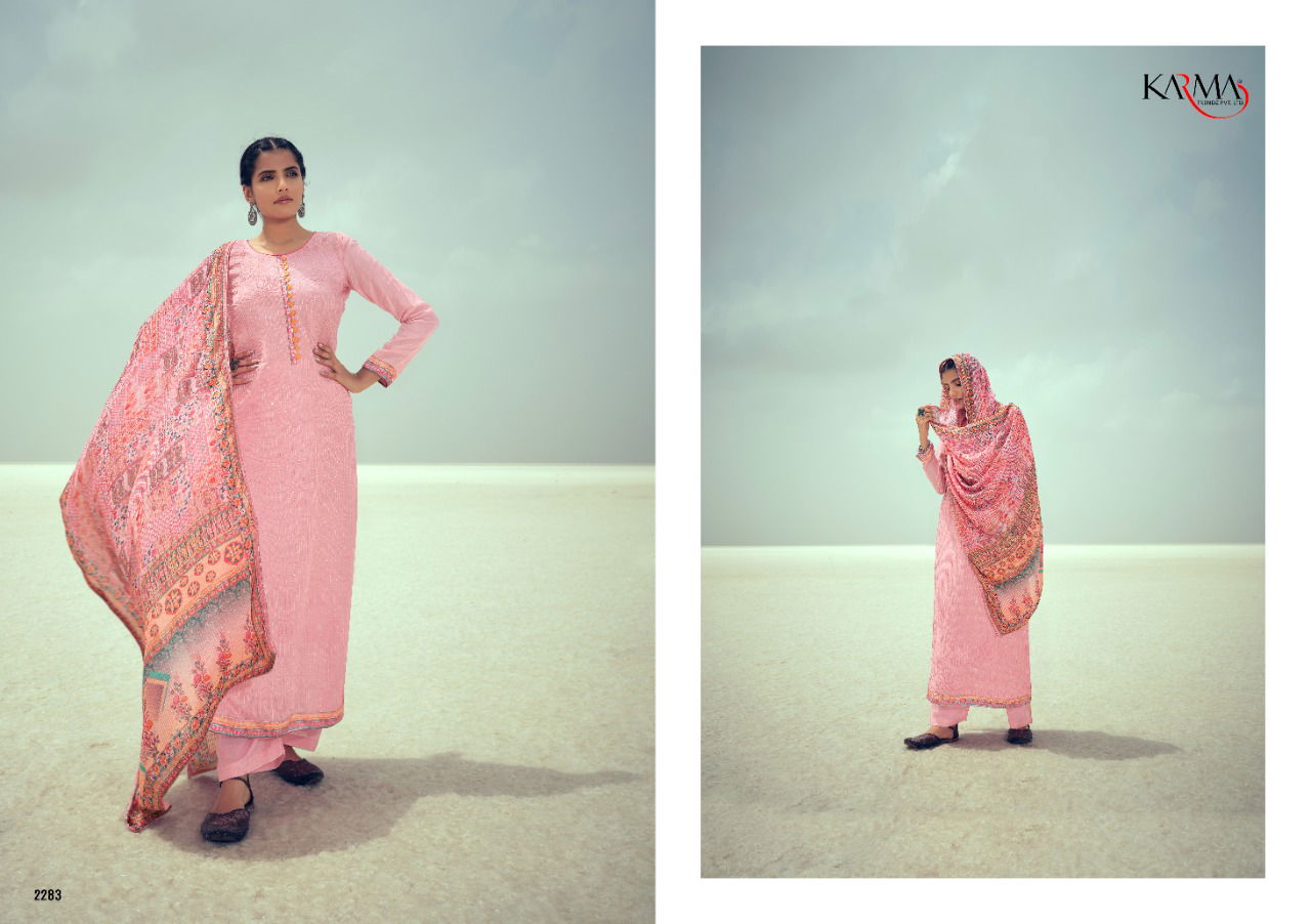 Karma Sahab 4 Maslin Silk With Embroidery Festive Wear Salwar Kameez Collection
