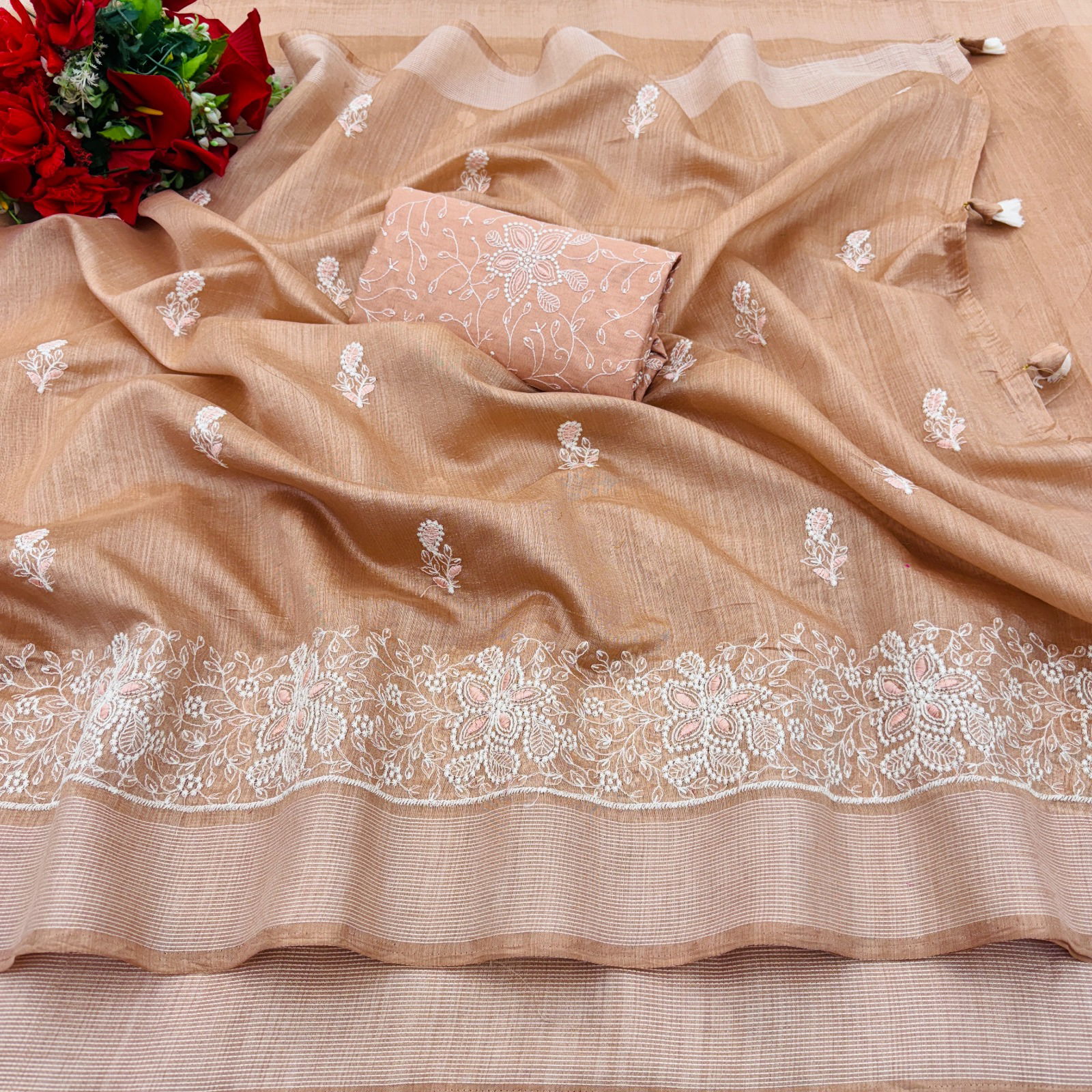 Dhruvi Superhit Treding Cottan Embroidery Designer Sarees Wholesalers In Delhi