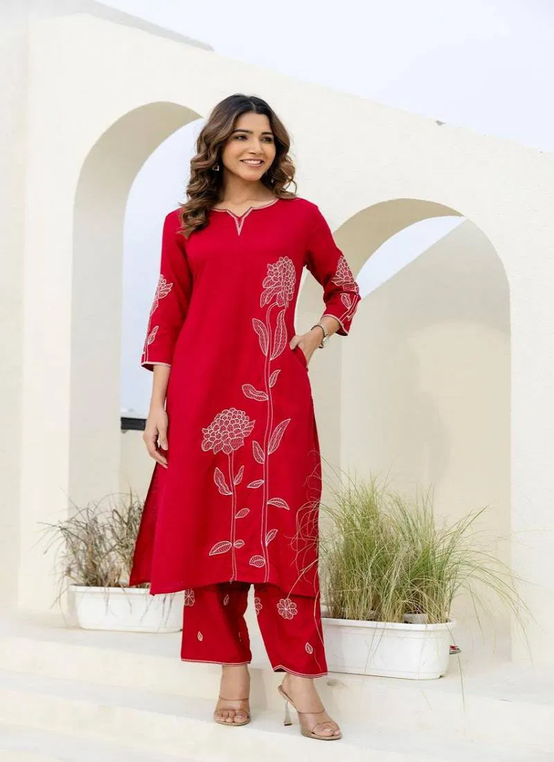 Tanyaa P 303 German Rayon Handwork Touchup Kurti With Bottom Wholesale Online