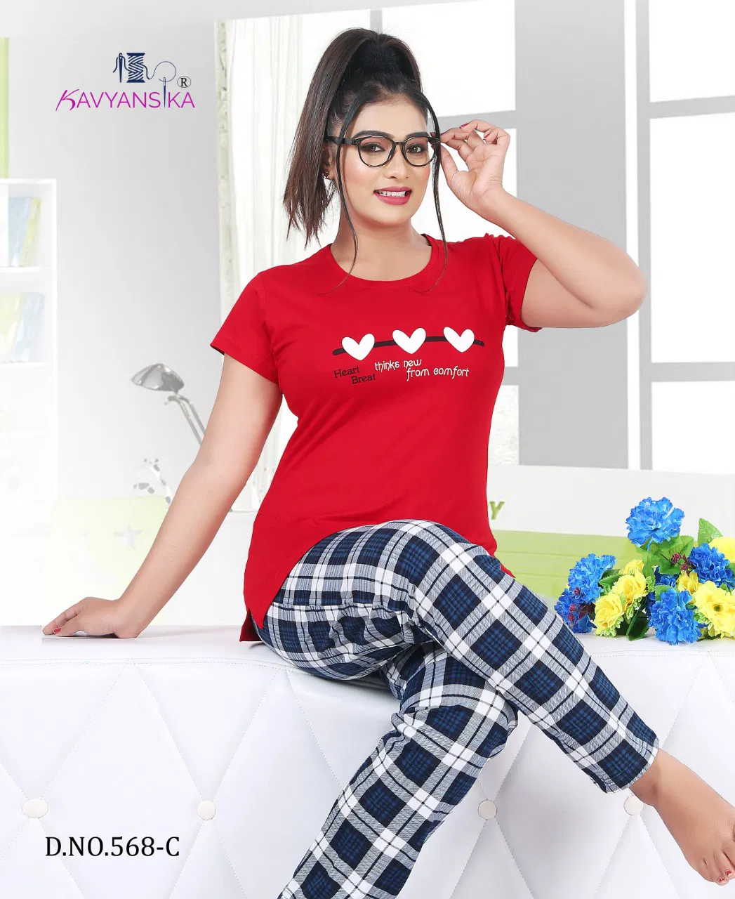 Kavyanshika 568 New Designer Comfortable Hosiery Capri Night Suits Collection