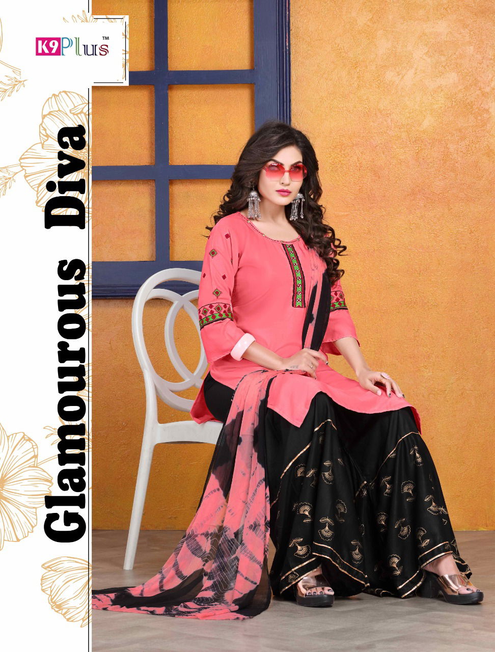 K9 Plus Akansha Latest Fancy Designer Ethnic Wear Heavy Rayon With Embroidery Work Readymade Sharara Suit Collection
